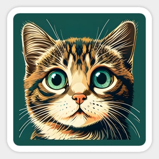 Cute Cat Face Surprise Lover - Funny Kitty Sticker